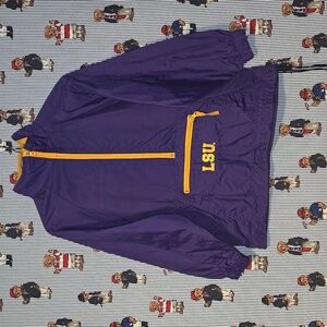 Heisman Collection Reebok LSU Tigers Pullover Windbreaker Small Size 8